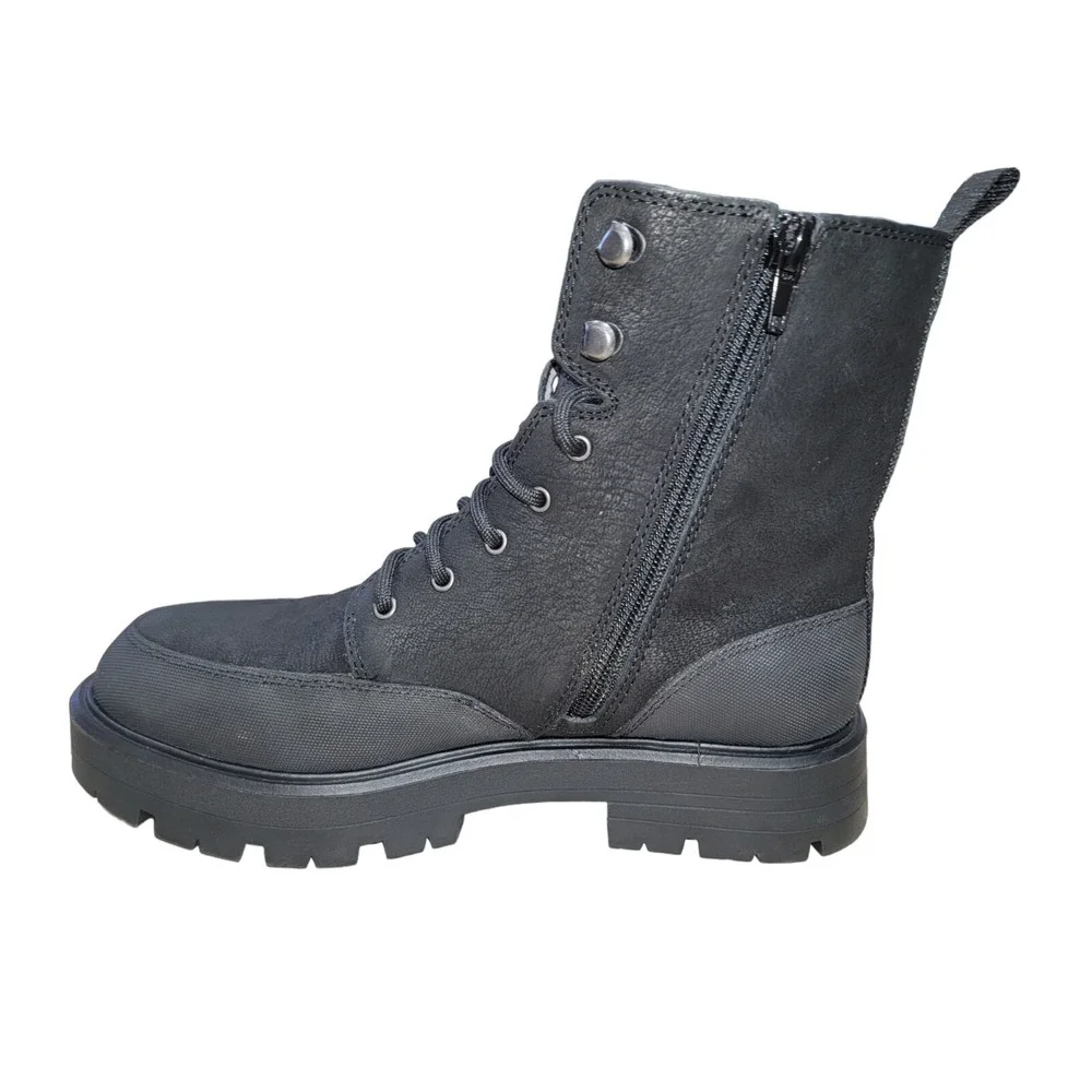 Lucky Brand‎ Aribelly Women's Black Leather Side Zip Mid Calf Boots Size 8M New